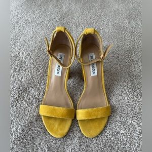 Steve Madden Carrson Yellow Suede Leather Ankle Strap Heels